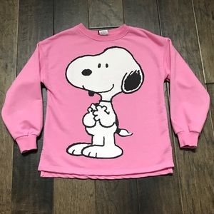 Zara Girls Pink Peanuts Snoopy Sweatshirt Top 10